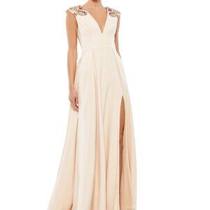 Mac Duggal- Beaded Cap Sleeve A-Line Gown- BNWT- stunning!